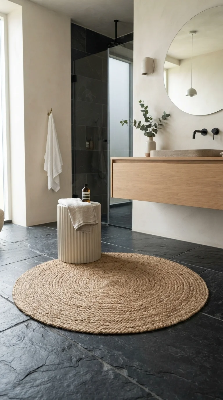 7. Adding Soft Wool or Jute Bath Mats