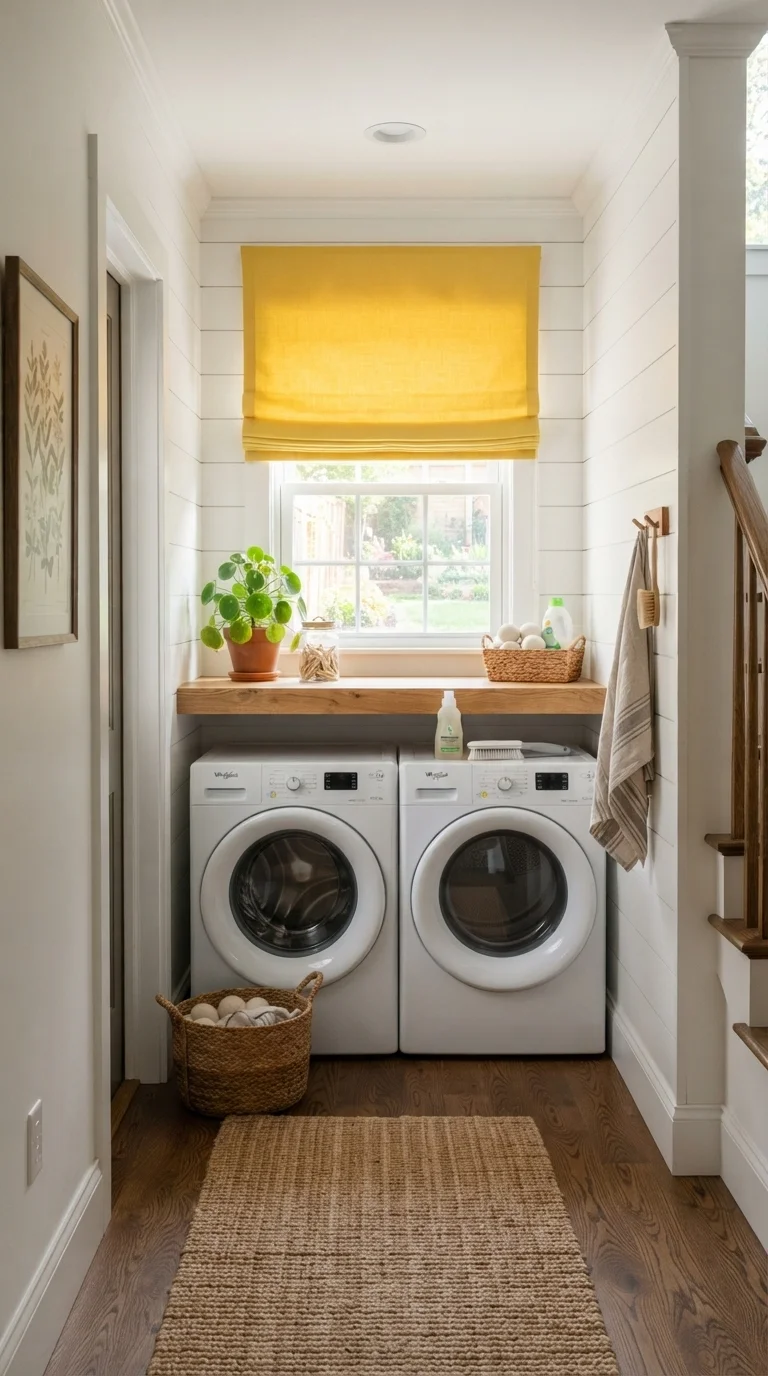 8 Laundry Room Remodel Ideas 2026 7. Bright and Airy Laundry Nook