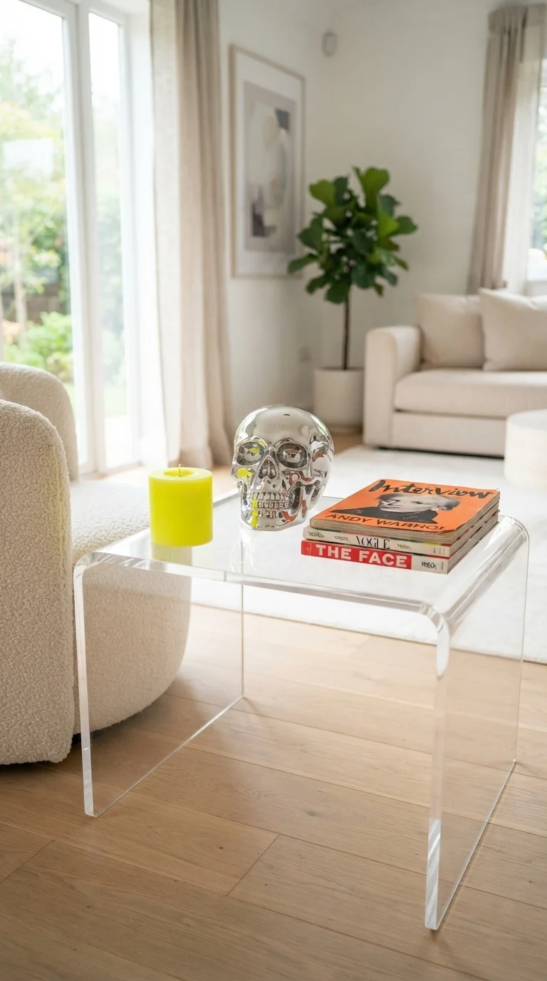 7. Chrome and Lucite Decor Details