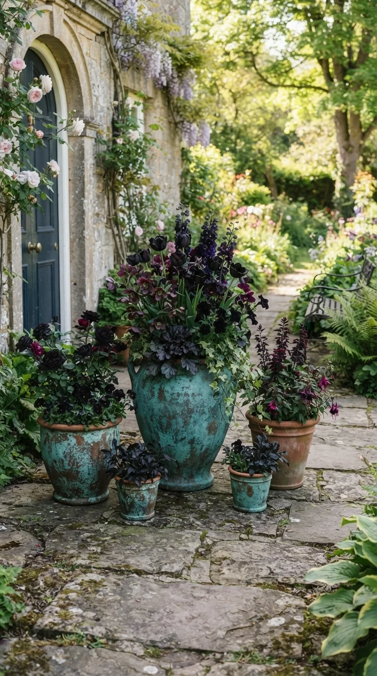 7. Faux Aged Copper Planters