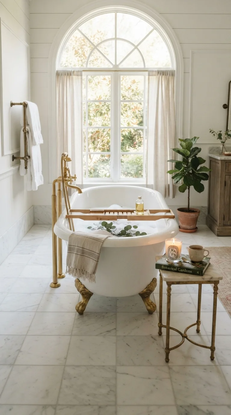 7. Feature a Freestanding Clawfoot Tub