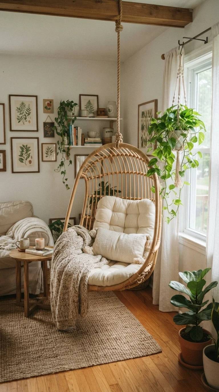 7. Hanging Chairs for Vertical Interest