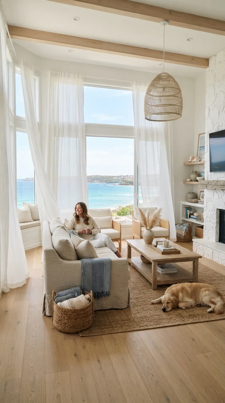 7. Indoor-Outdoor Flow with Sheer Curtains