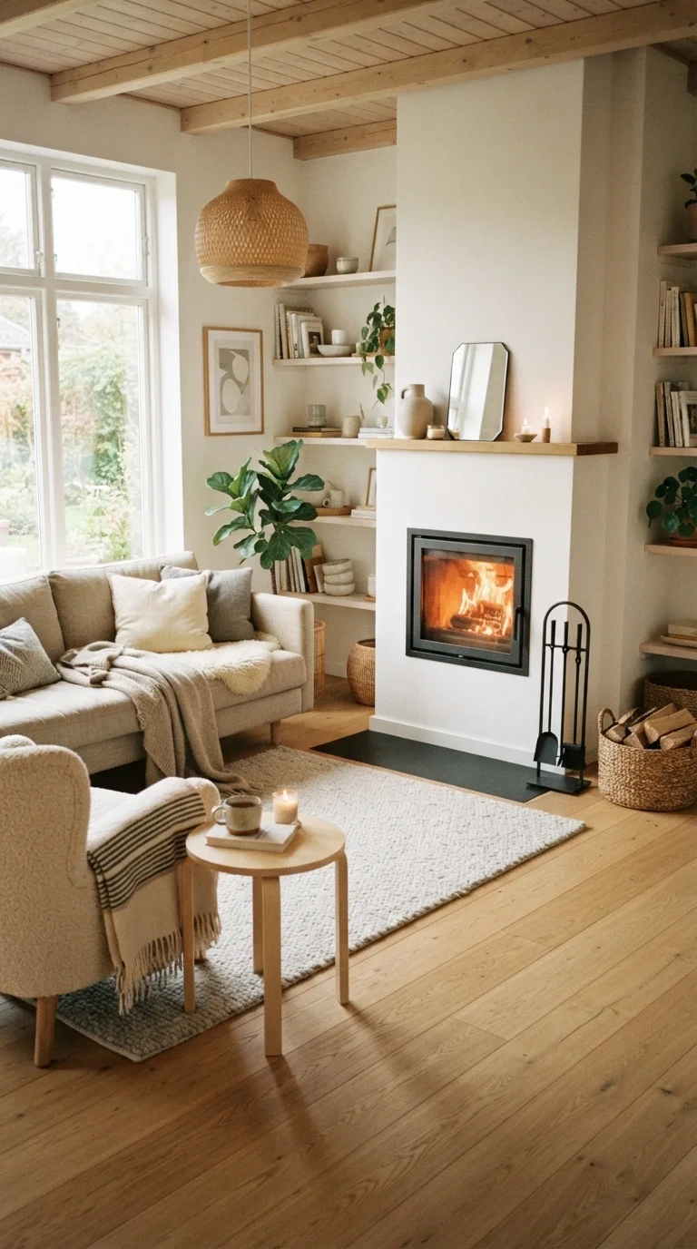 7. Scandinavian Hygge with Black Accents