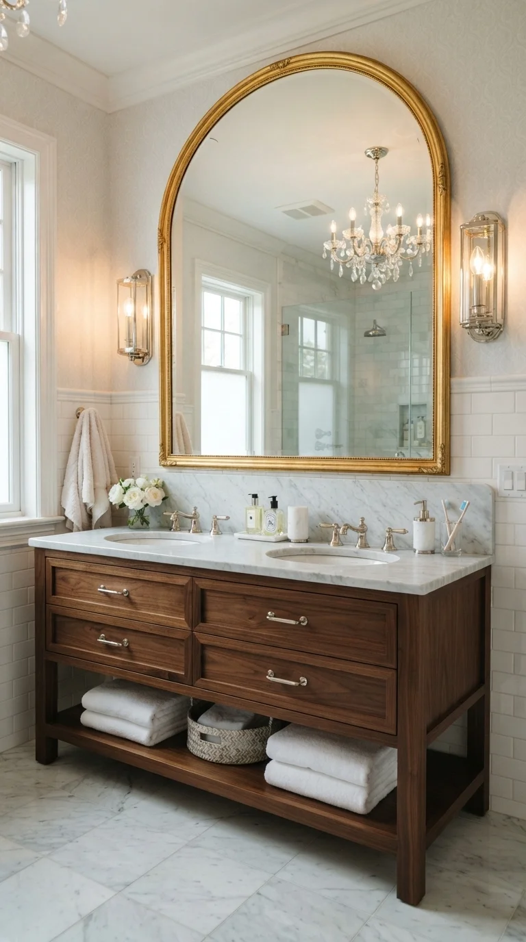 7. Statement Mirrors and Metallic Accents
