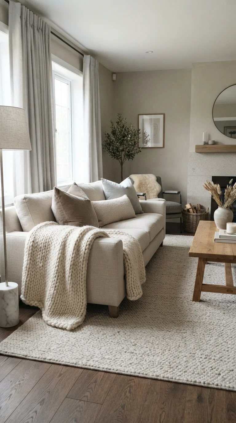 9 Modern Living Room Remodel Ideas 2026 7. The Layered Textile Approach
