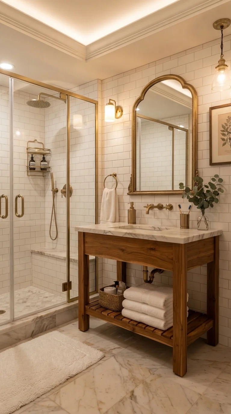 12 Basement Apartment Remodel Ideas 2026 7. Warm Metallic Accents