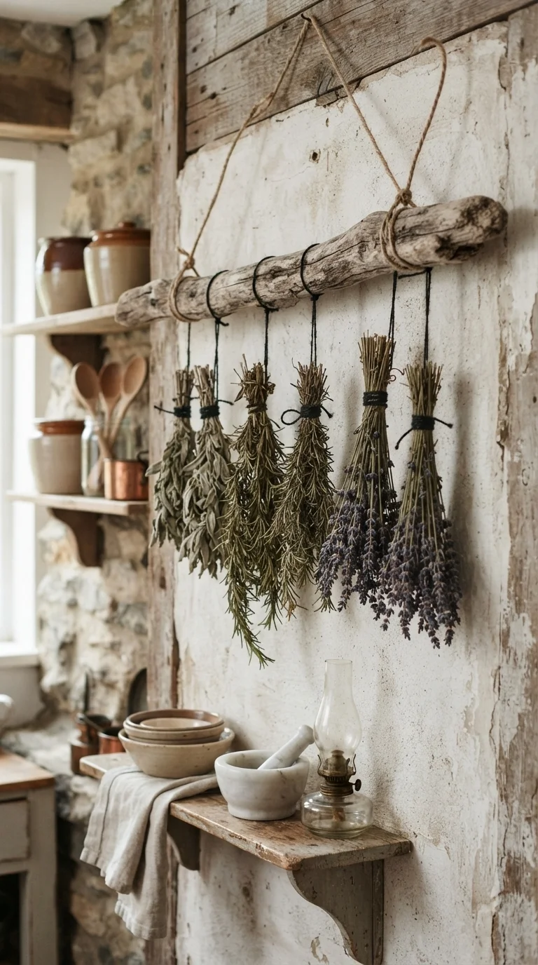 11 Cute Halloween Decor Ideas 2026 Decoration DIY 7. Witchy Herb Bundle Wall Hangings