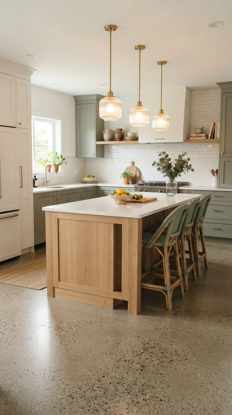 8. Contemporary Sage Green and Oak Island