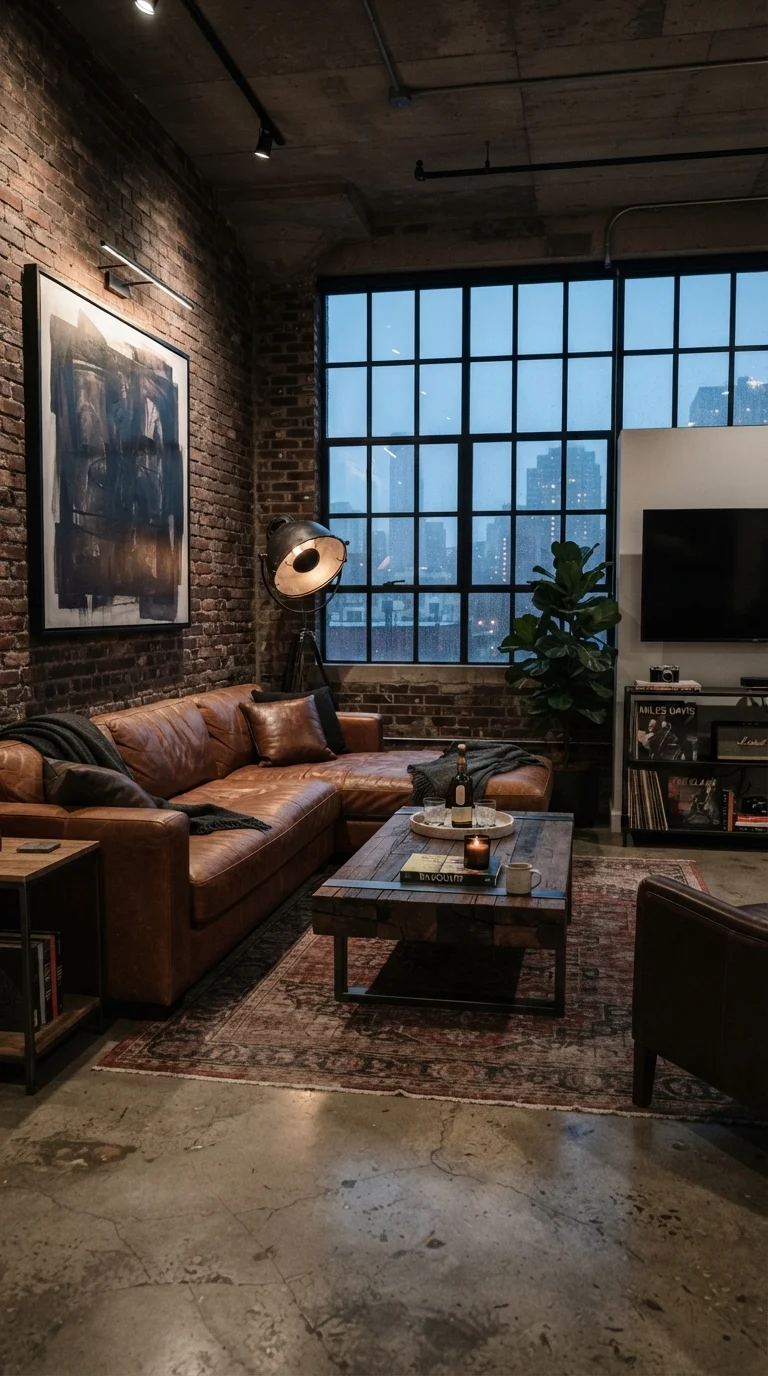 8. Industrial Edge with Leather