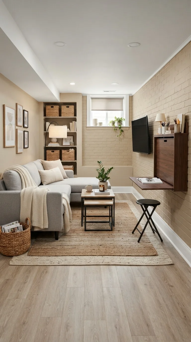 12 Basement Apartment Remodel Ideas 2026 8. Multi-Functional Furniture Layouts