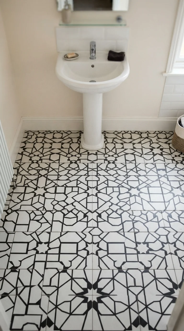 8. Opt for Patterned Floor Tiles