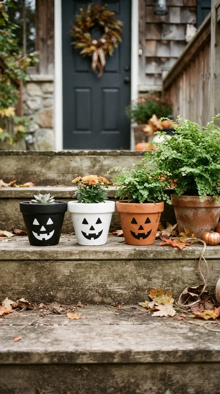 8. Painted Terracotta Jack-o'-Lanterns