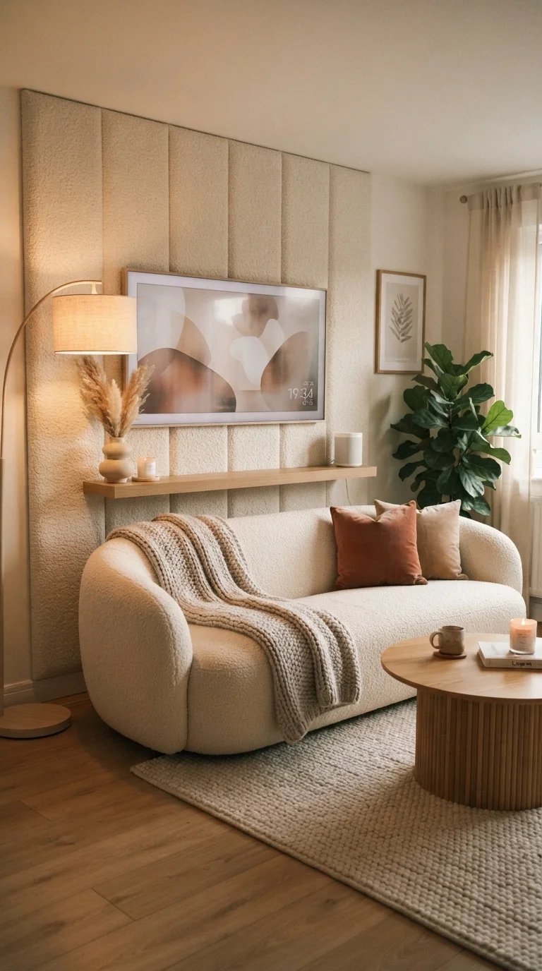 8. Soft Bouclé and Fabric Upholstery