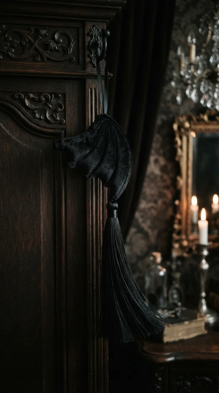 8. Velvet Bat Wing and Silk Tassel Ornament