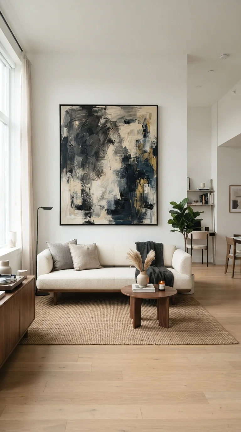 9 Apartment Makeover Ideas 2026 Studio 9. Curating Minimalist Wall Art