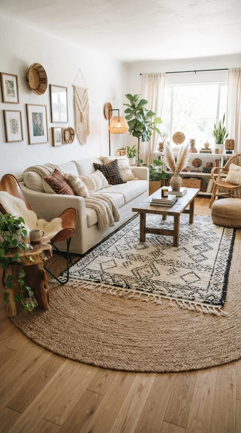 9. Layered Rugs for Visual Interest