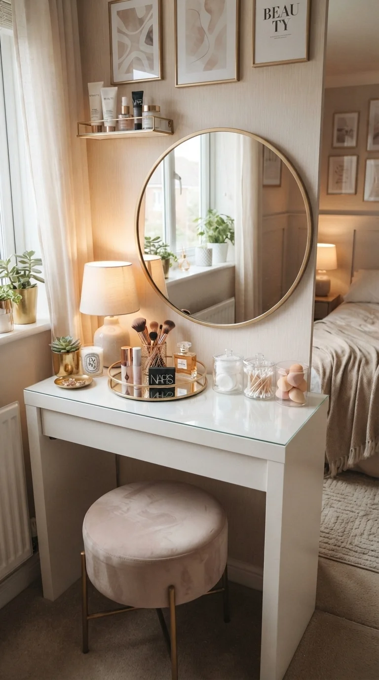 9. Mirrored Vanity Corner