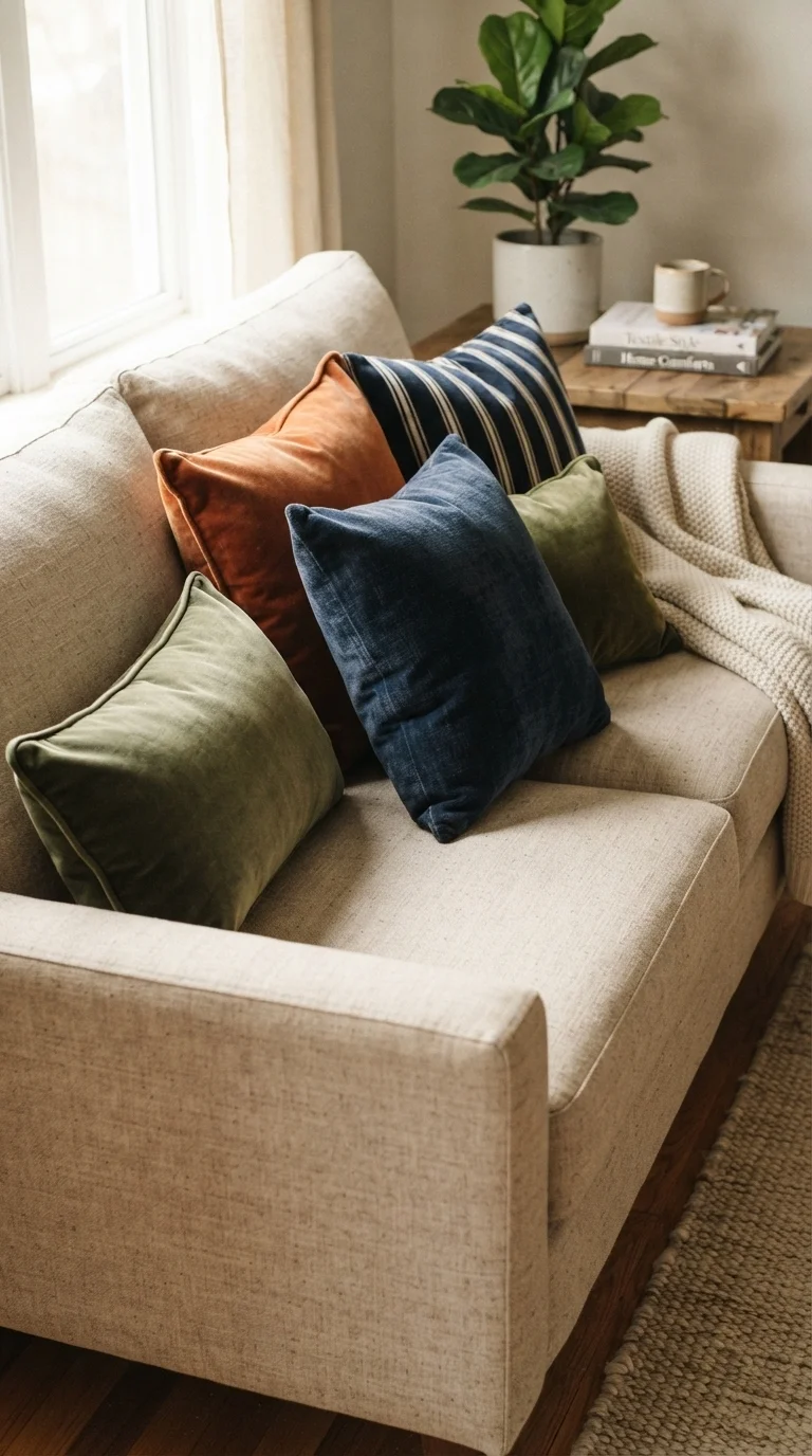9. Velvet Throw Pillows