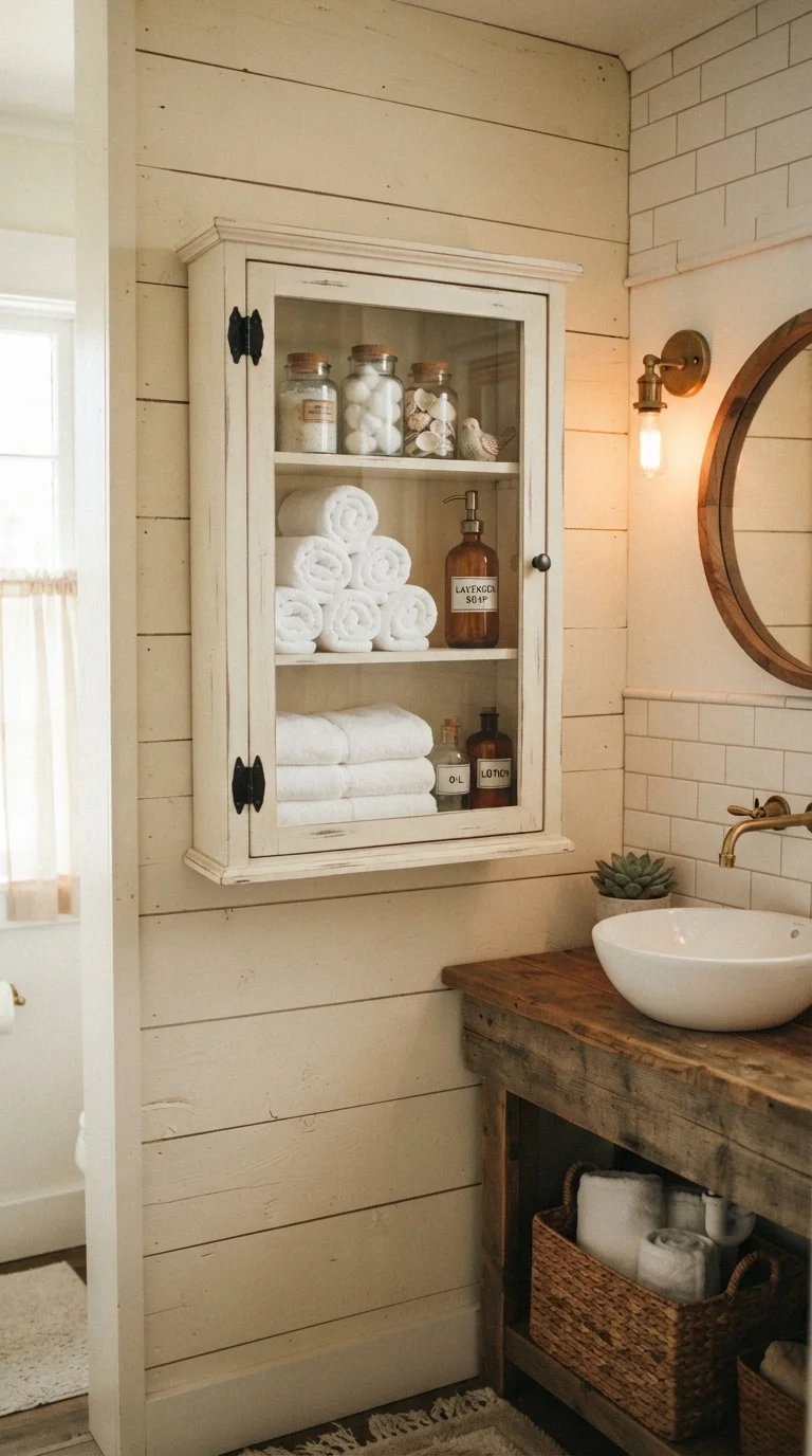 9 Bathroom Organizer Ideas 2026 Storage 9. Wall-Mounted Glass Cabinets