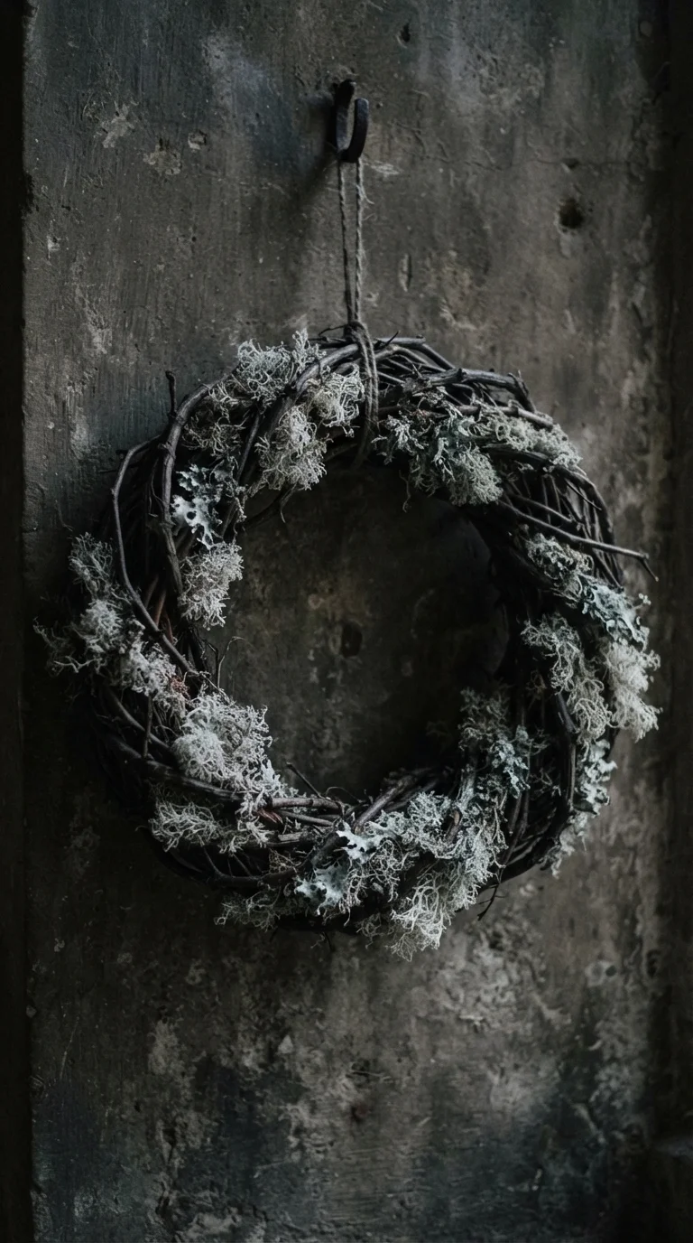 9. Woven Willow and Bleached White Moss Wreath
