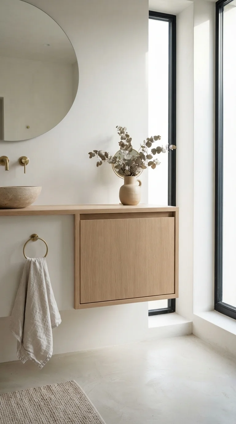 12 Kitchen Backsplash Ideas 2026 Modern White Cabinets 1. Floating Minimalist Oak Cabinets