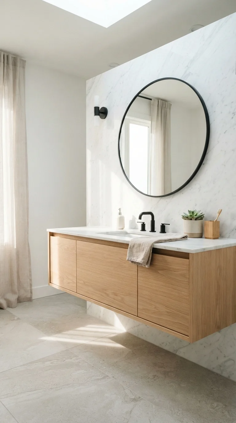 1. Floating Natural Oak Vanities