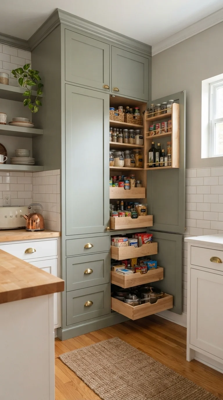 11 Pantry Remodel Ideas 2026 Small Kitchen 1. Floor-to-Ceiling Vertical Cabinetry