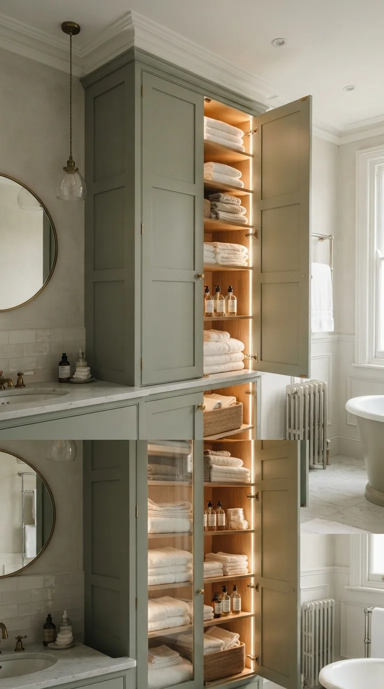 1. Full-Height Floor-to-Ceiling Linen Towers