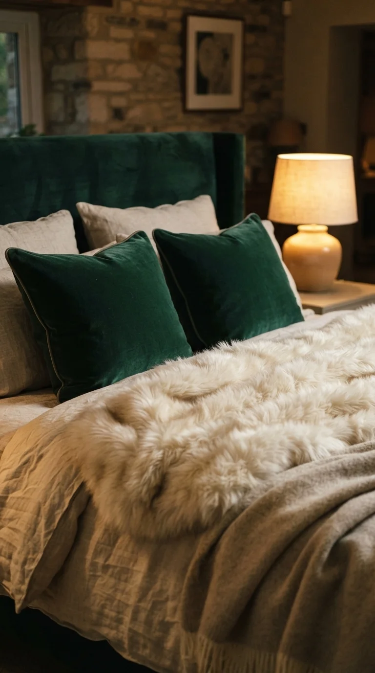 1. Layered Velvet and Faux Fur Textures