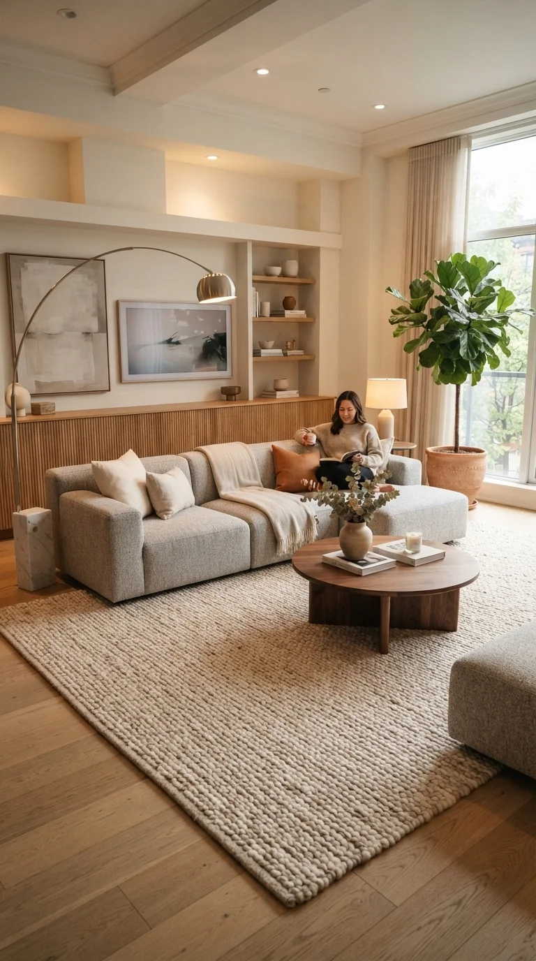 10 Apartment Living Room Ideas 2026: Cozy & Stylish 1. Multi-Functional Zoning with Area Rugs