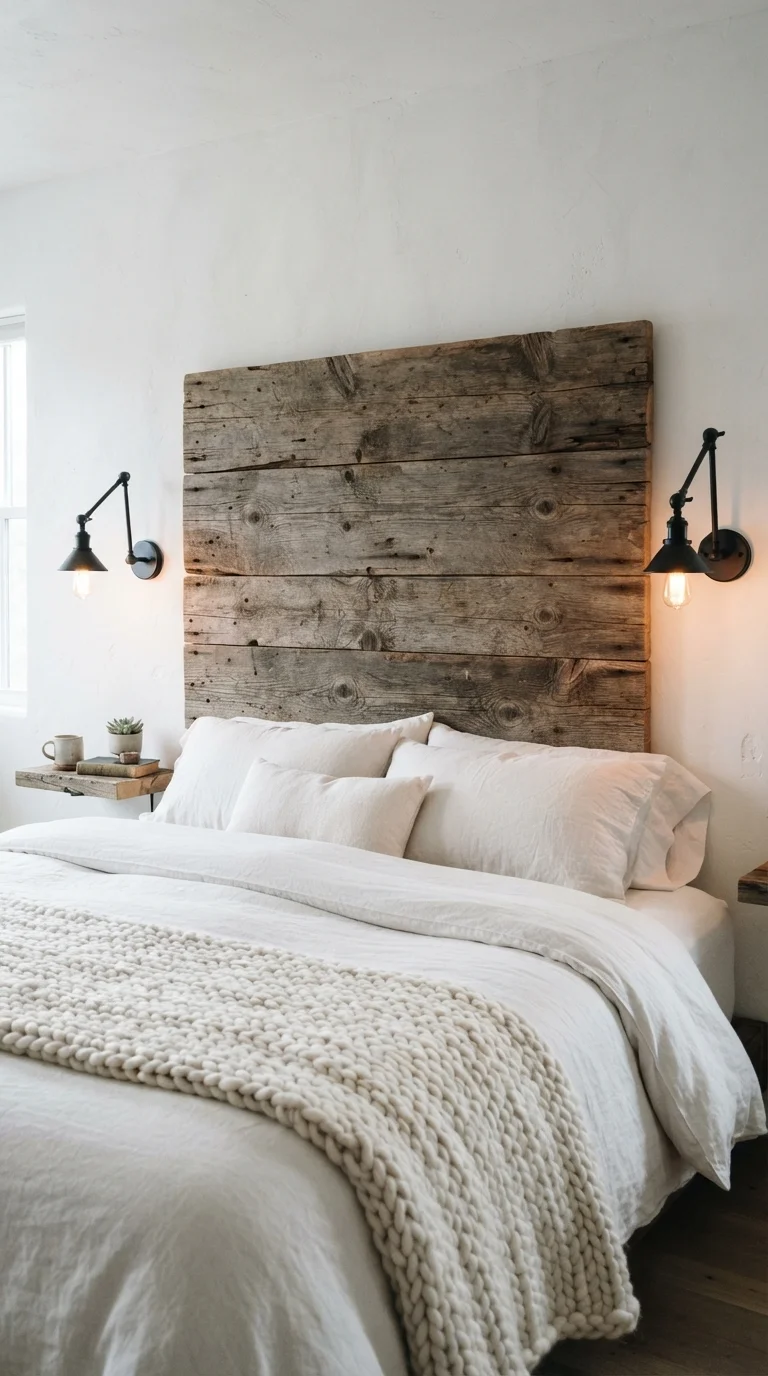 1. Reclaimed Timber Headboards as Architectural Statements