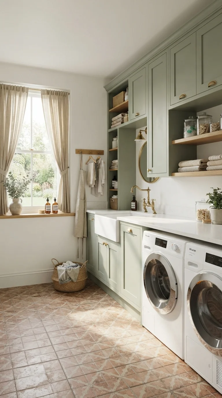 1. Soft Sage Green Cabinetry