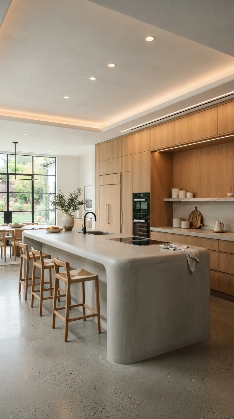 10 Kitchen Layout Ideas for 2026: Best Designs with Islands 1. The Sculptural Monolithic Island