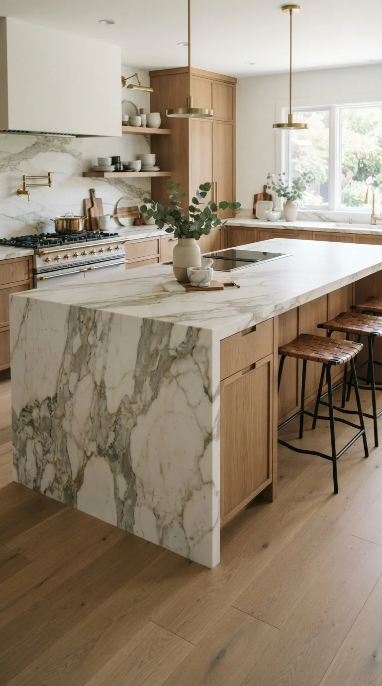 12 Best Kitchen Island Ideas 2026 You'll Love 1. The Waterfall Edge Marble Island