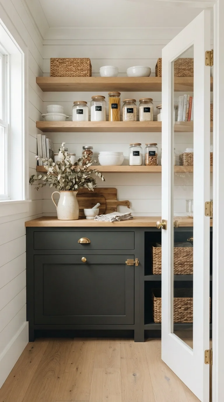 1. Two-Tone Cabinetry with Brass Accents