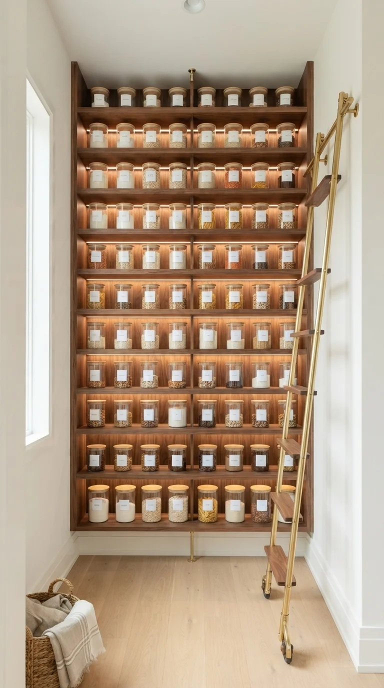 1. Vertical Tension-Mounted Shelving