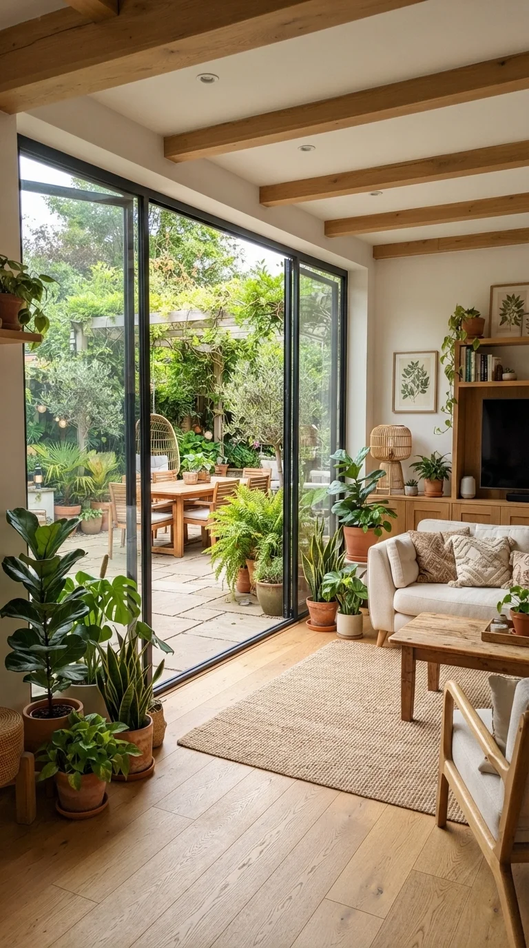 11 Farmhouse Living Room Ideas 2026: Cozy & Modern 10. Indoor-Outdoor Connection