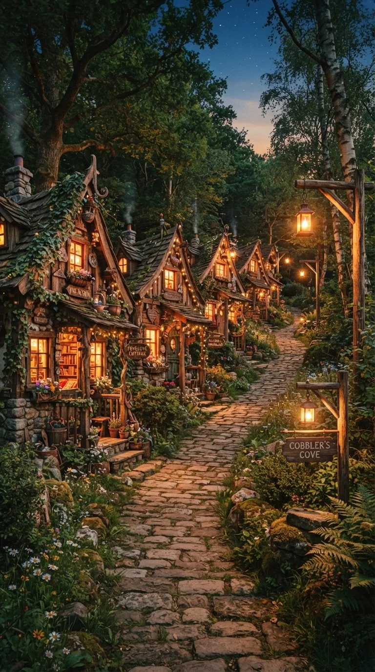 10. Miniature Snowy Village Stakes