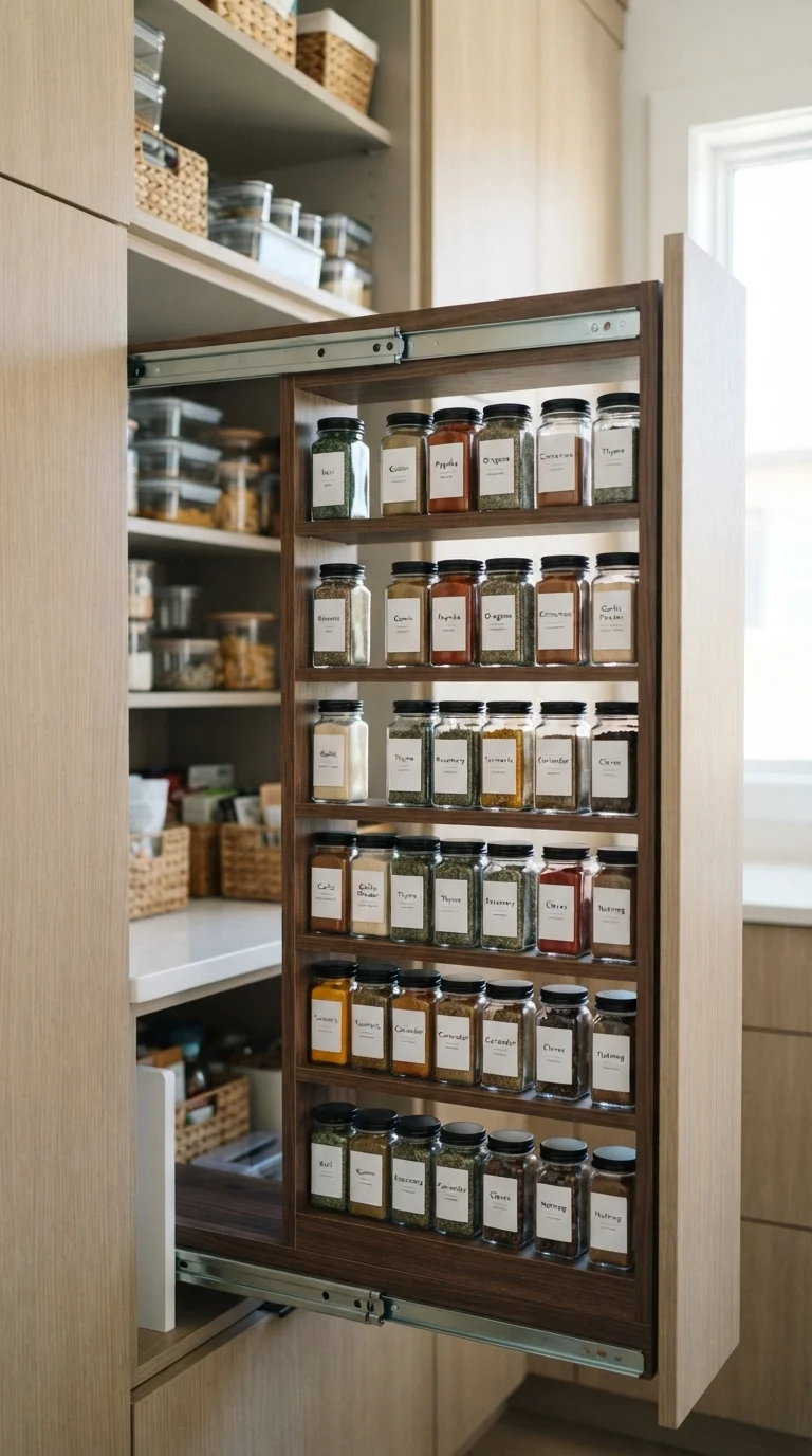 10. Pull-Out Spice Racks
