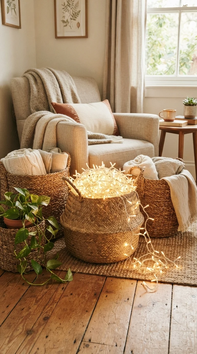 10. Woven Basket Light Displays