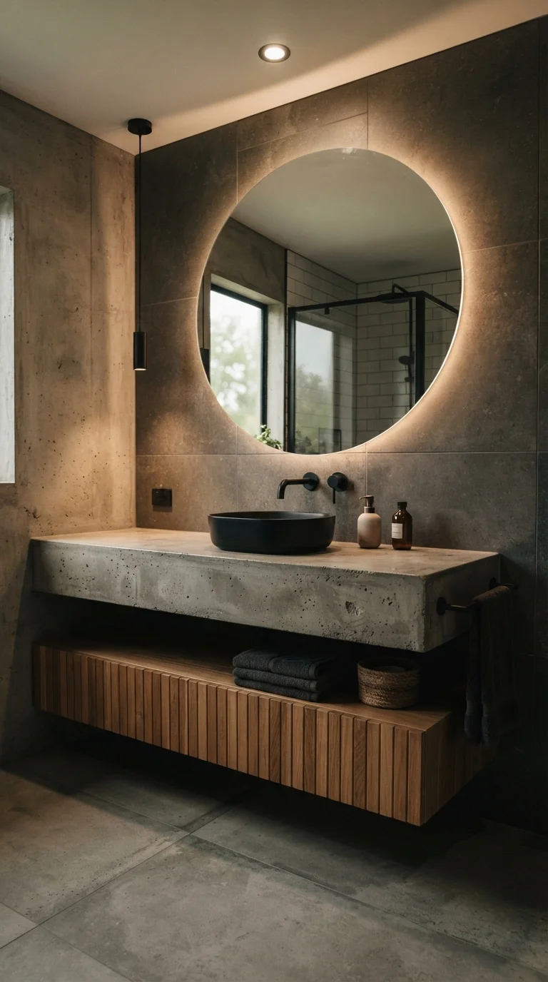 11. Concrete Industrial Elegance