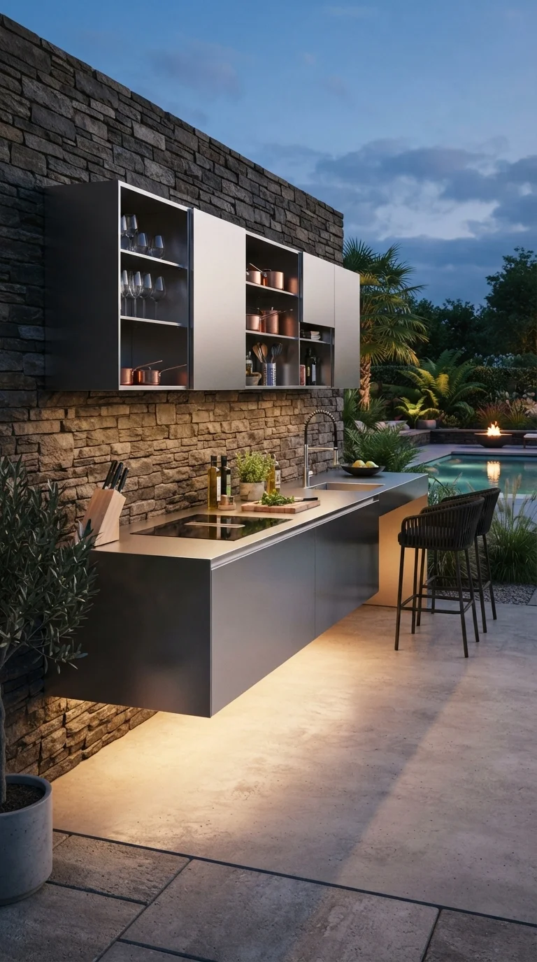 11. Minimalist Floating Cabinetry