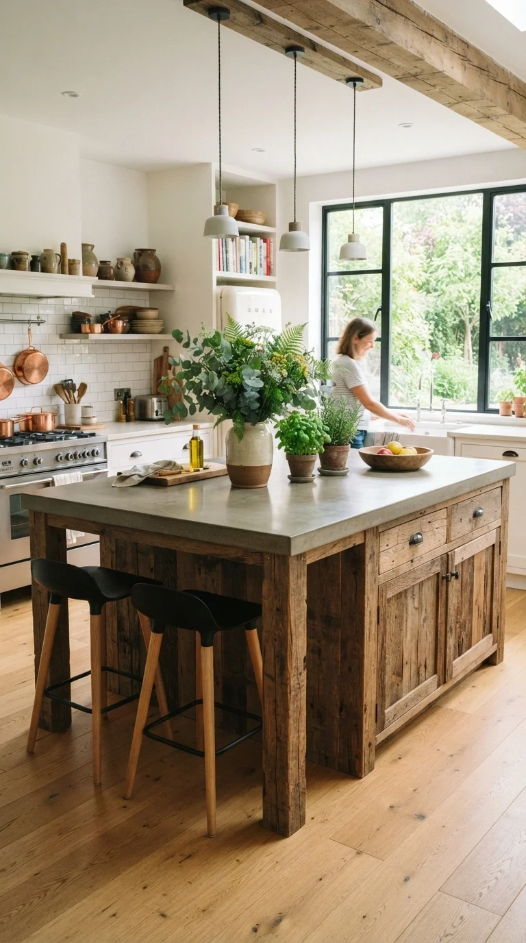 12 Best Kitchen Island Ideas 2026 You'll Love 12. Sustainable Reclaimed Wood Design