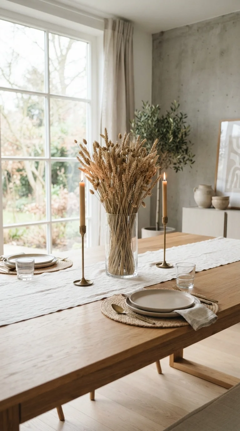 11 Farmhouse Living Room Ideas 2026: Cozy & Modern 2. Dried Wheat and Brass
