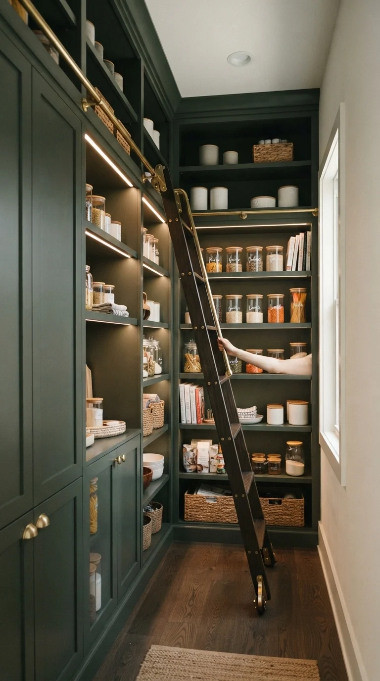 2. Floor-to-Ceiling Vertical Ladder Storage