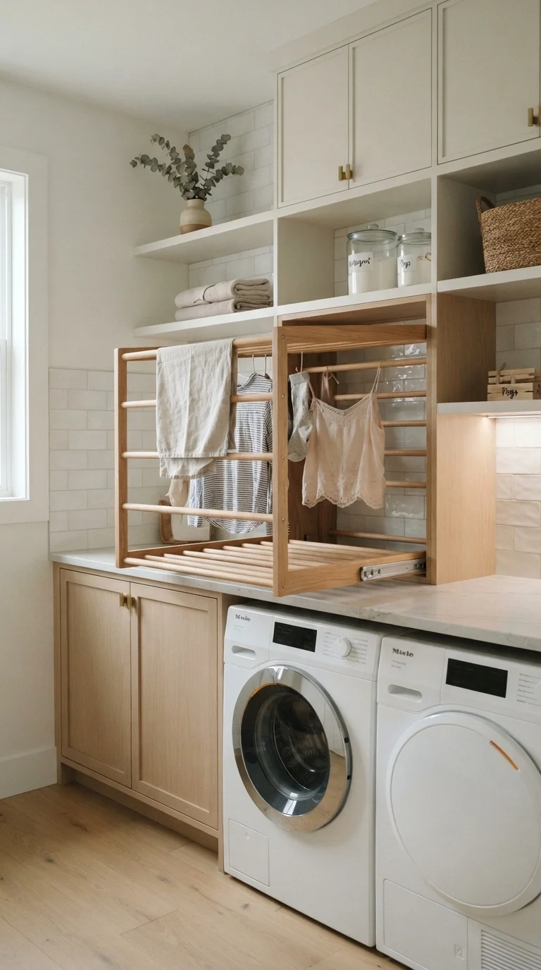 2. Integrated Hidden Drying Racks