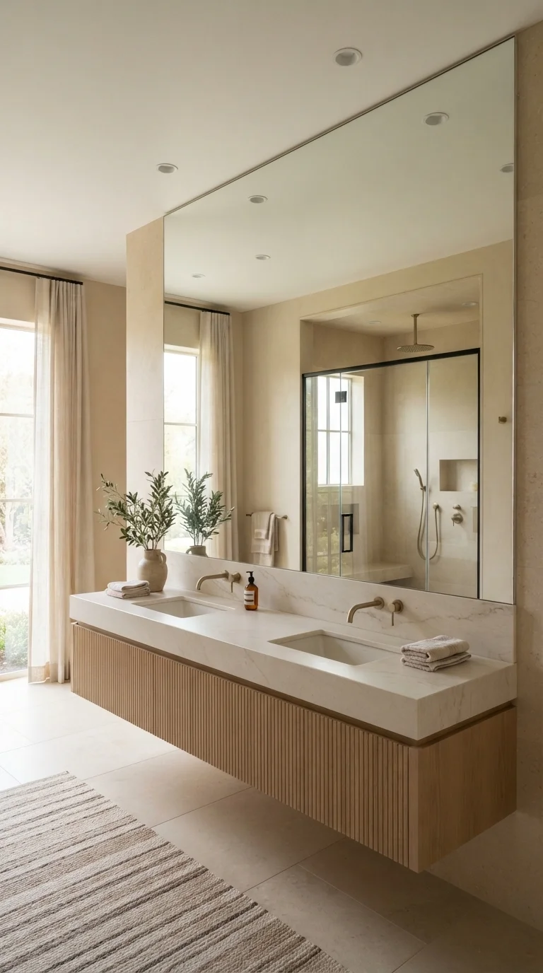 2. Oversized Floor-to-Ceiling Mirrors