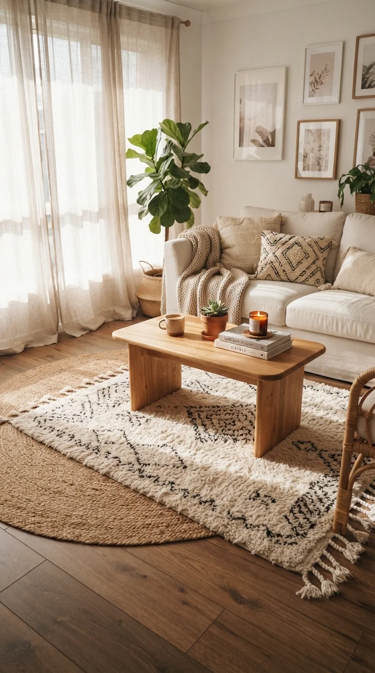 2. Oversized Jute with Layered Wool