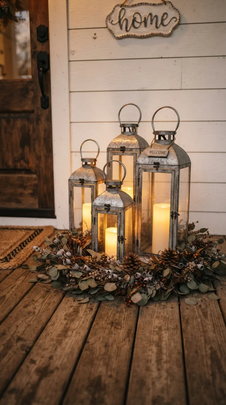 2. Oversized Lantern Clusters for Warmth
